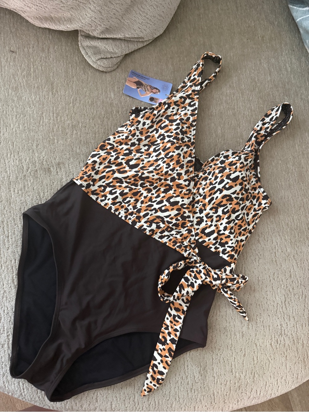 Serra Leopard Print & Black One-Piece Swimsuit
